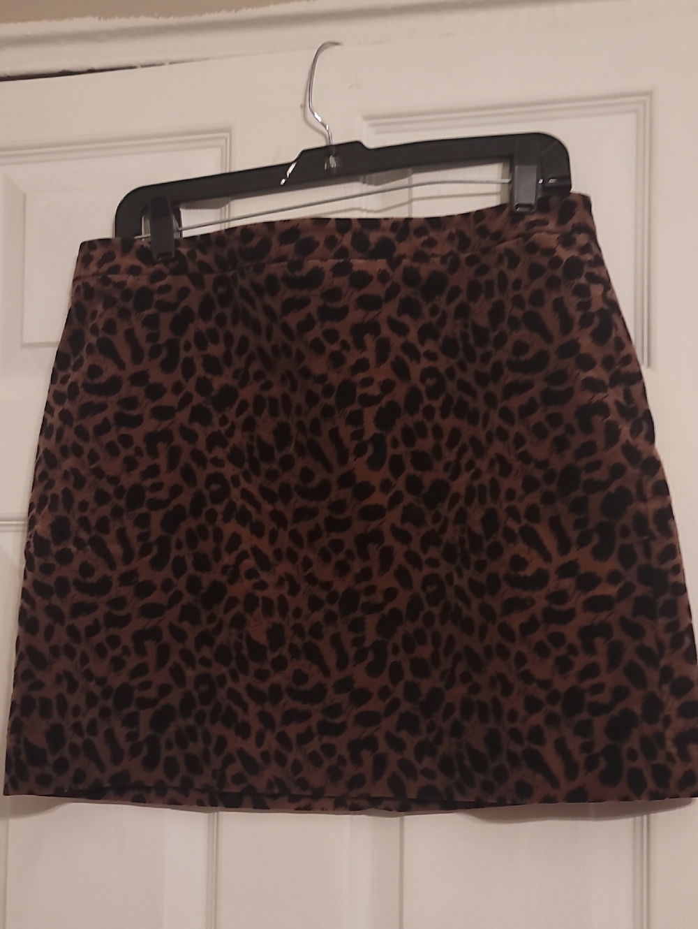 LOFT Brown and Black Leopard Print Mini Skirt